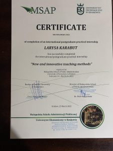 Міжнародне онлайн-стажування "New and innovative teaching methods"