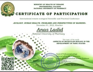 On December 01, 2022, members of the Student Scientific Society of the Department took part in the International Distance Ecological Scientific and Practical Conference "ECOLOGY. HUMAN HEALTH. PROBLEMS AND PROSPECTS OF MANKIND"