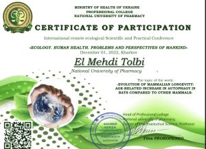On December 01, 2022, members of the Student Scientific Society of the Department took part in the International Distance Ecological Scientific and Practical Conference "ECOLOGY. HUMAN HEALTH. PROBLEMS AND PROSPECTS OF MANKIND"